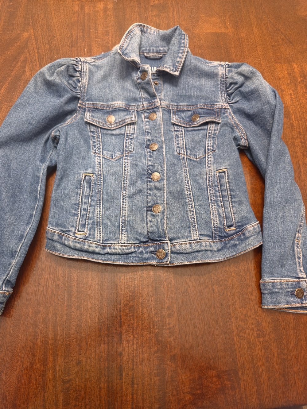 Classic Girls (12) Blue Denim Jacket with Puff Shoulders